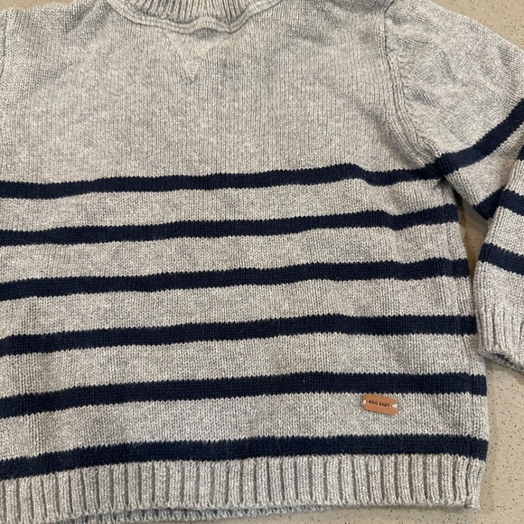 MNG Mango Kids Grey Striped Knit Crewneck Sweater Size 12-18 Months - Picture 2 of 5